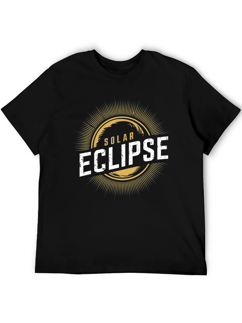 Solar Eclipse Graphic Print Black T-Shirt
