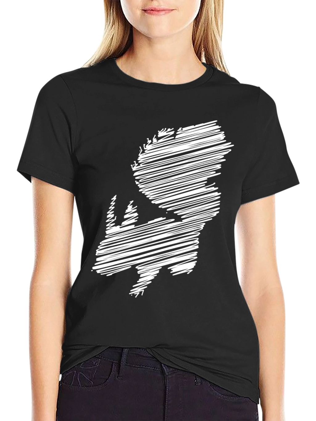 Abstract Rhino Graphic T-Shirt - Casual Wear