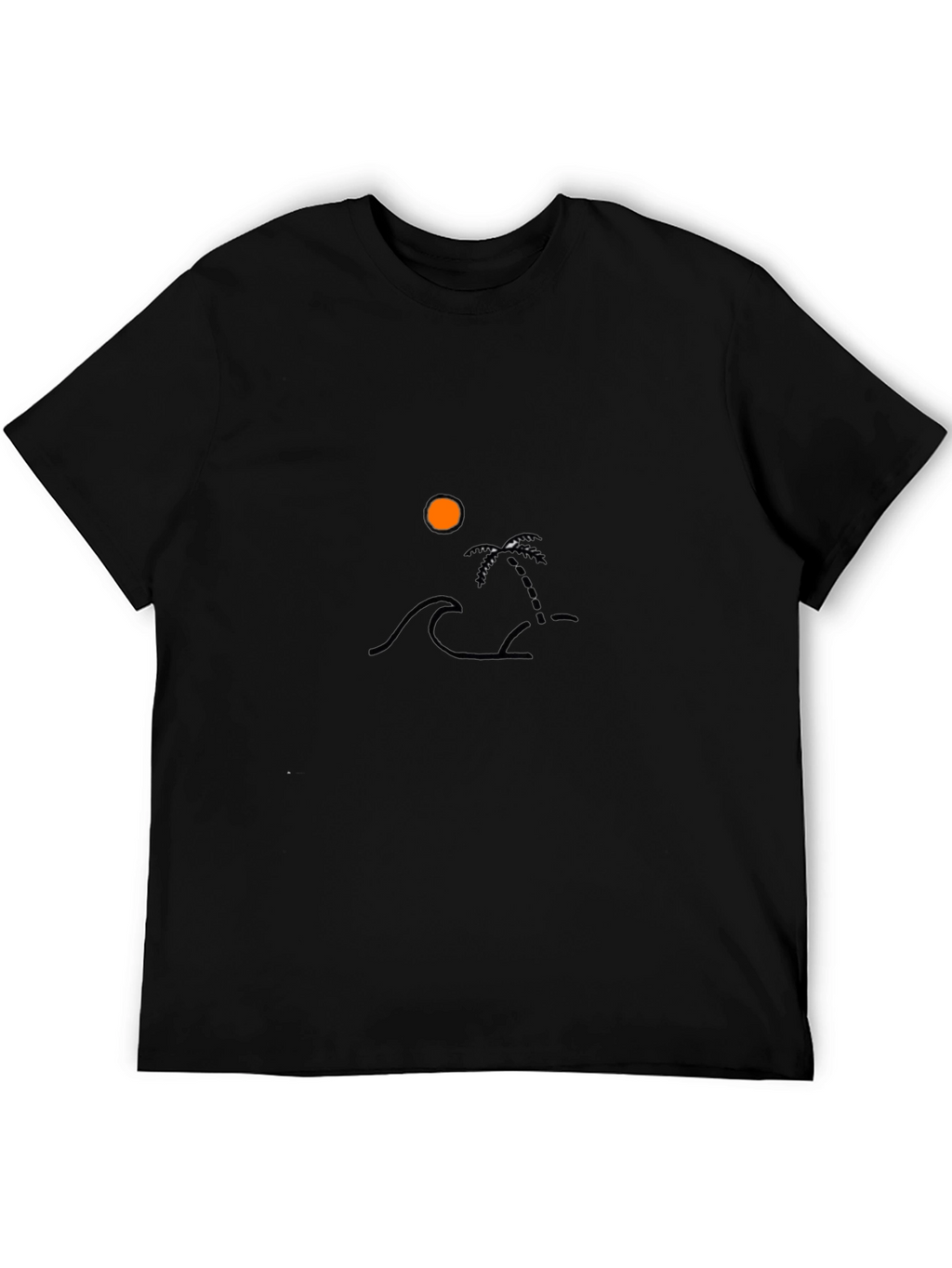 Sunset Beach Graphic Tee - Classic Black T-Shirt