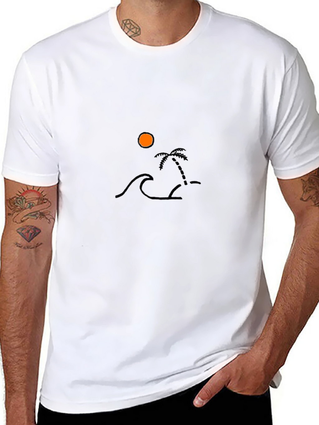 Sunset Beach Graphic Tee - Classic Black T-Shirt