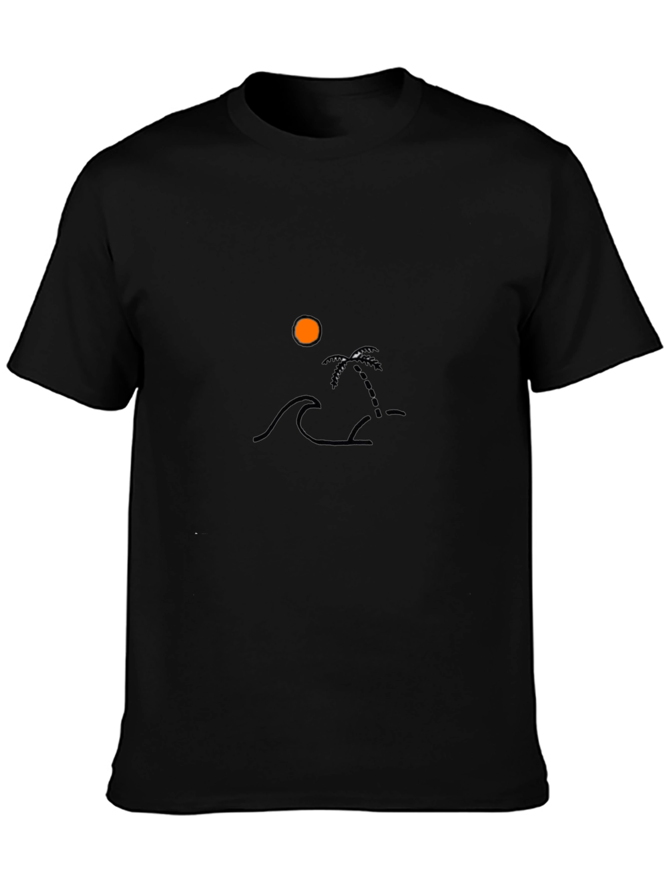 Sunset Beach Graphic Tee - Classic Black T-Shirt