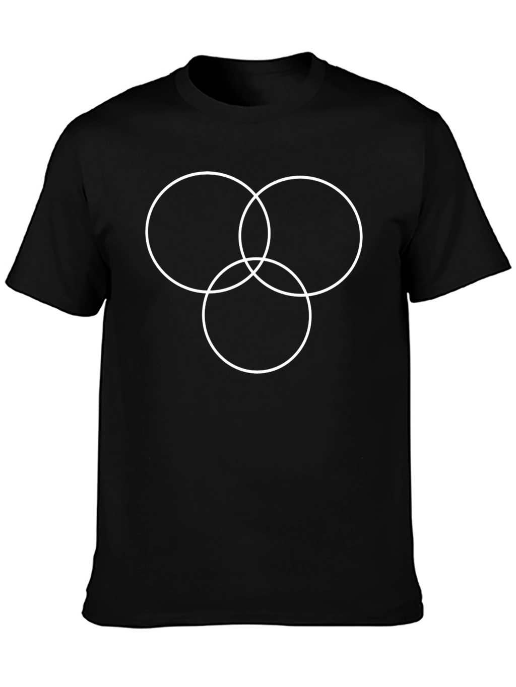 Geometric Circle Design Black T-Shirt