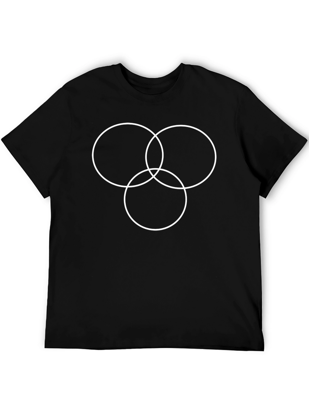 Geometric Circle Design Black T-Shirt