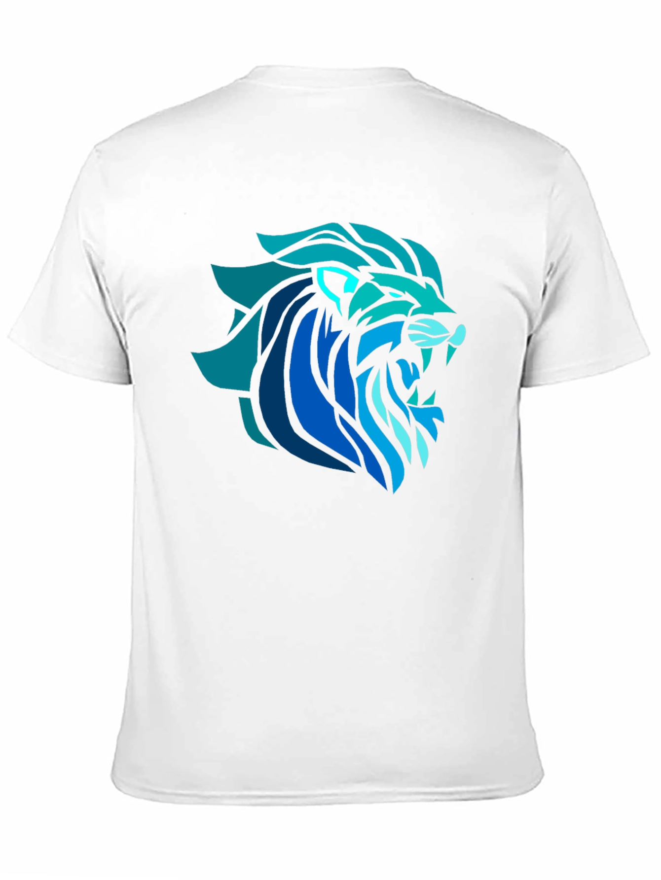 Lion Graphic Tee - Cool Blue Design