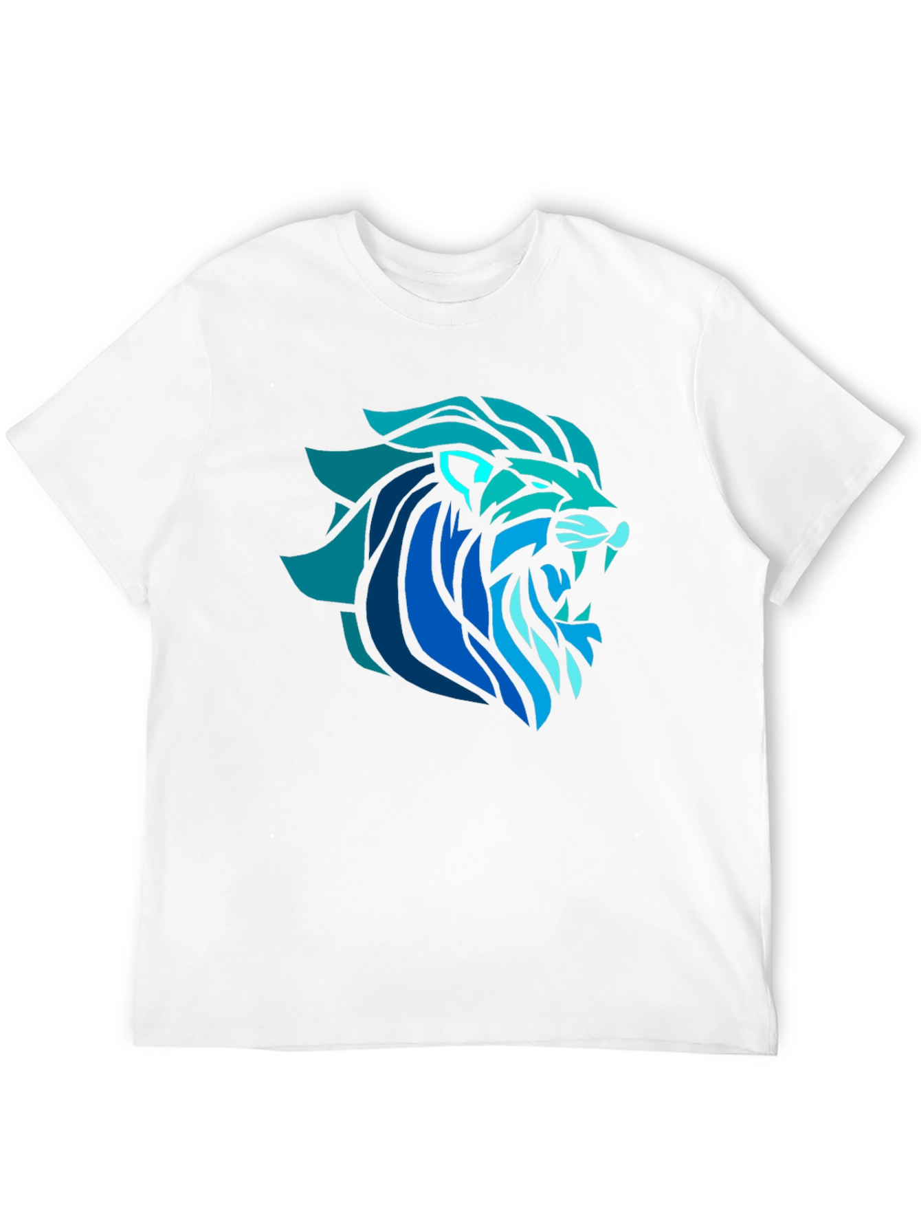 Lion Graphic Tee - Cool Blue Design