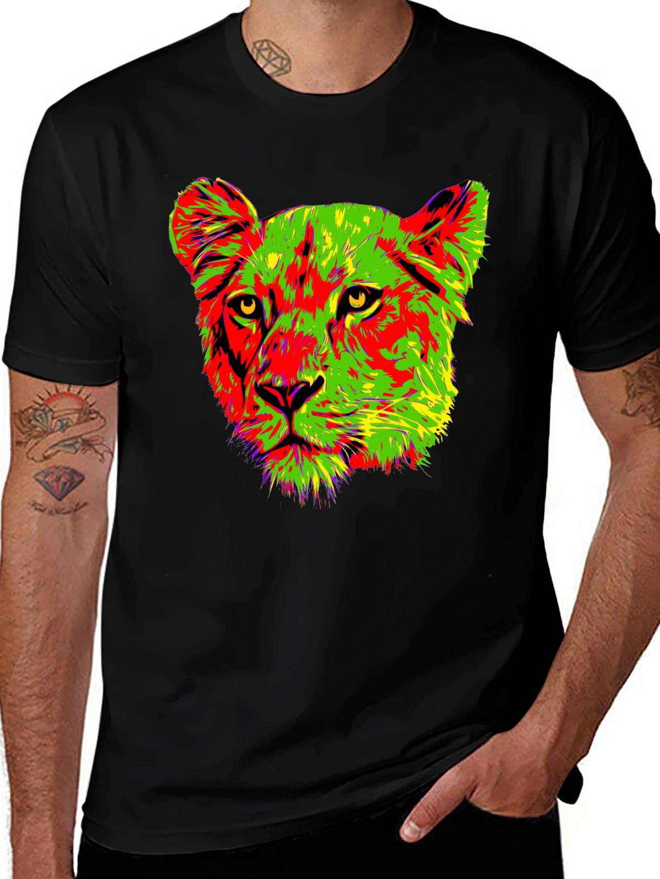 Vibrant Lioness Graphic Tee - Bold & Stylish