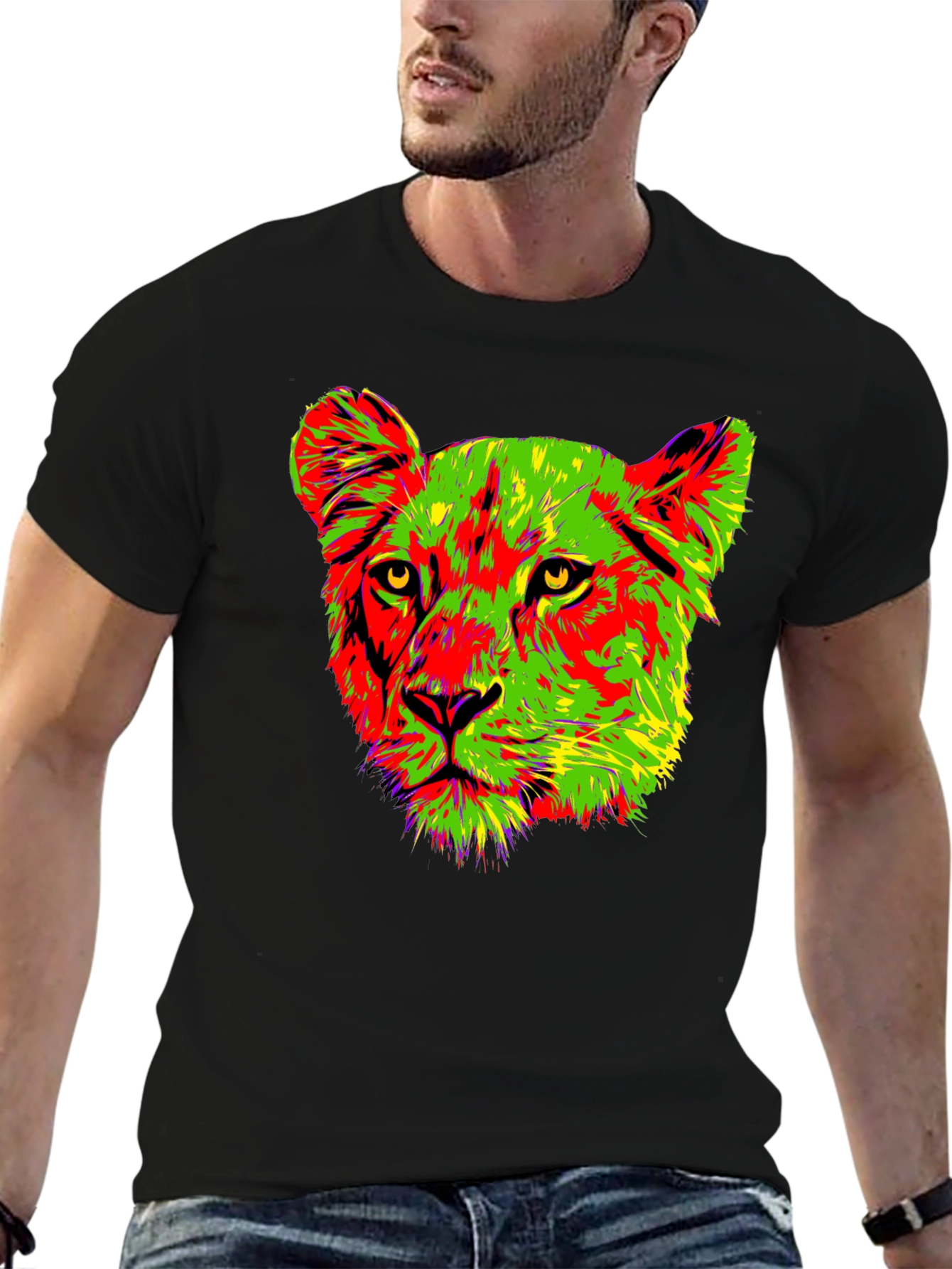 Vibrant Lioness Graphic Tee - Bold & Stylish