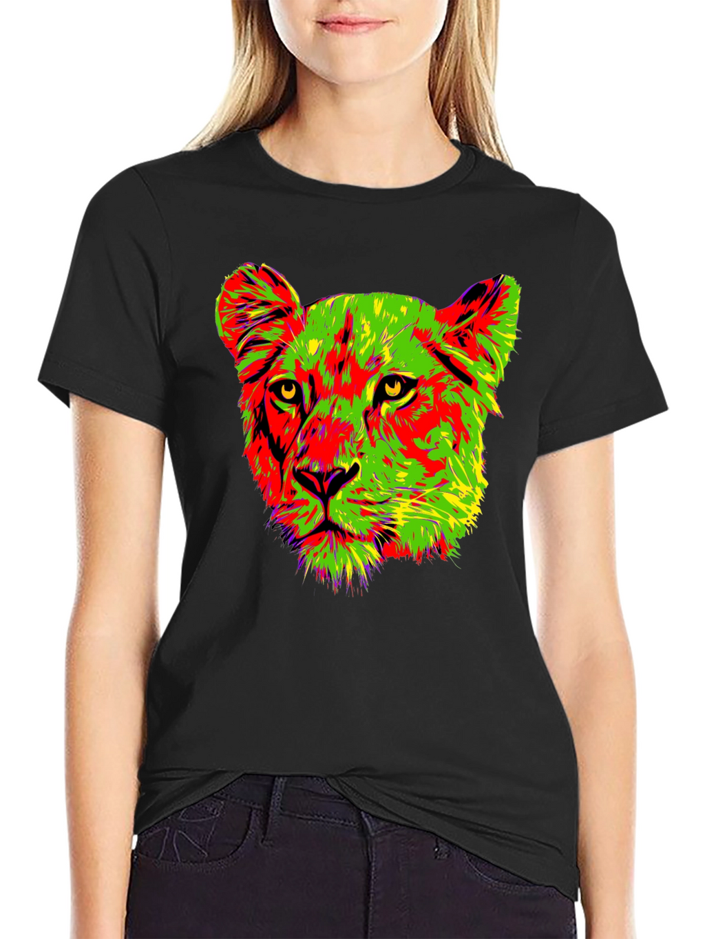 Vibrant Lioness Graphic Tee - Bold & Stylish
