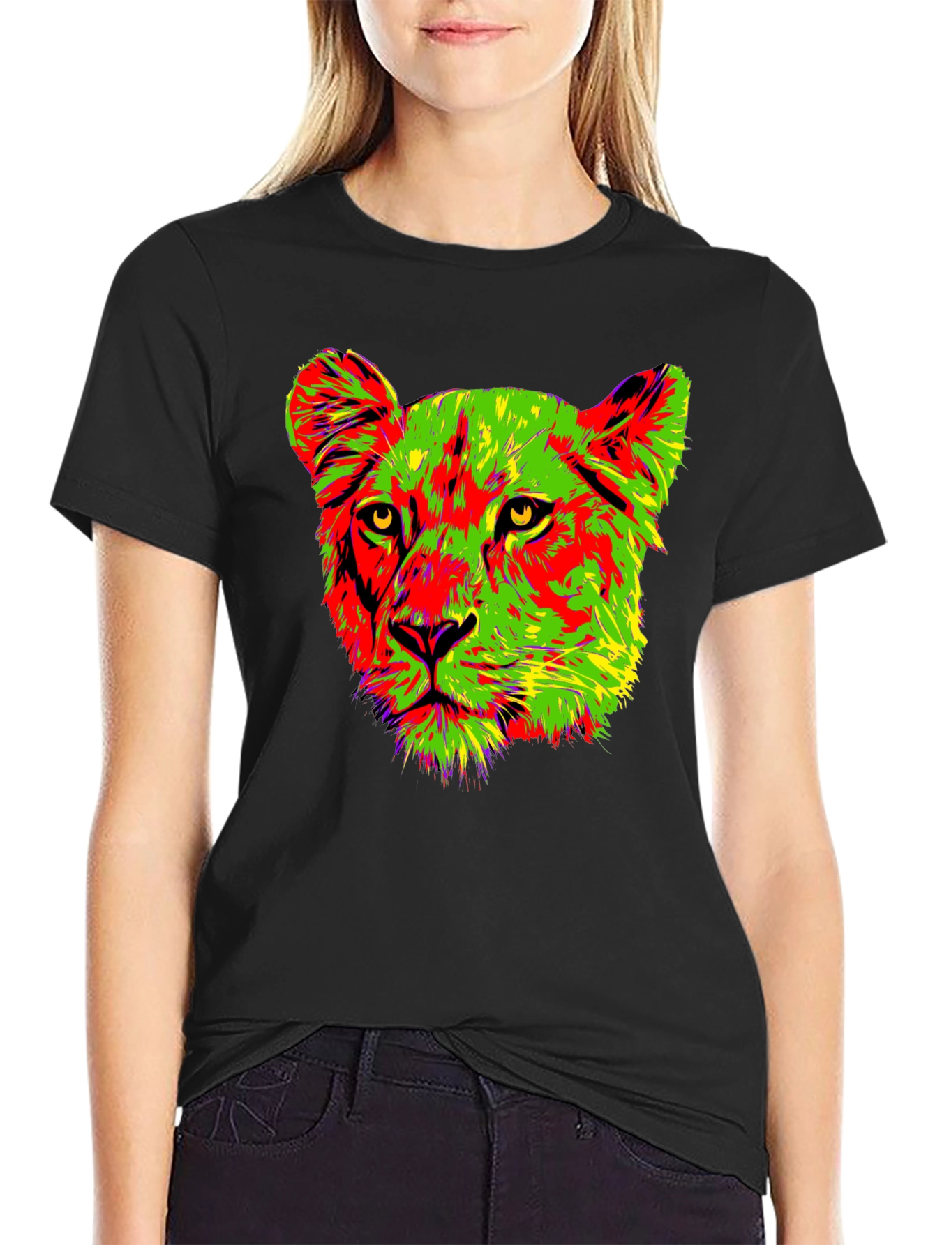 Vibrant Lioness Graphic Tee - Bold & Stylish