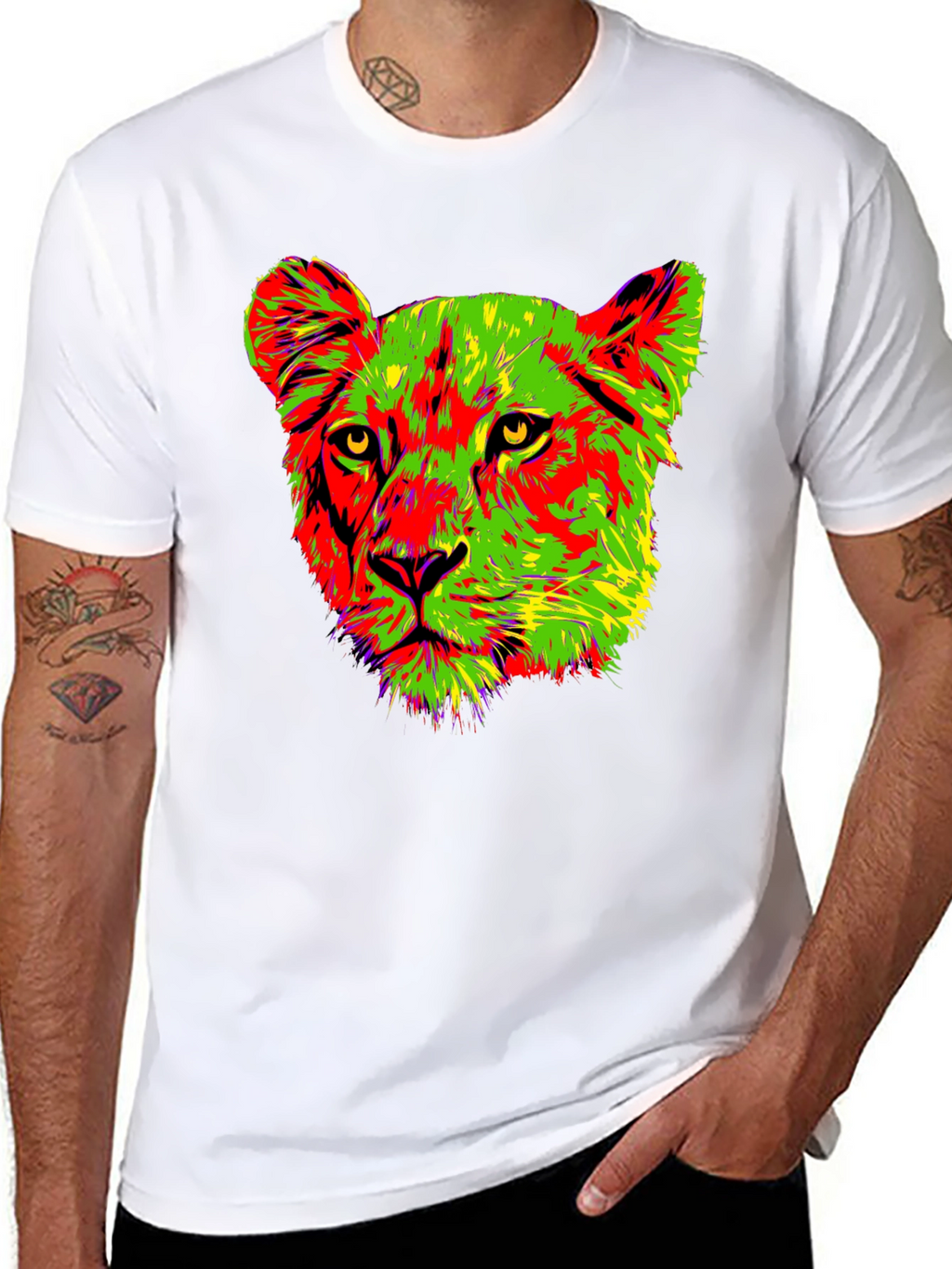 Vibrant Lioness Graphic Tee - Bold & Stylish