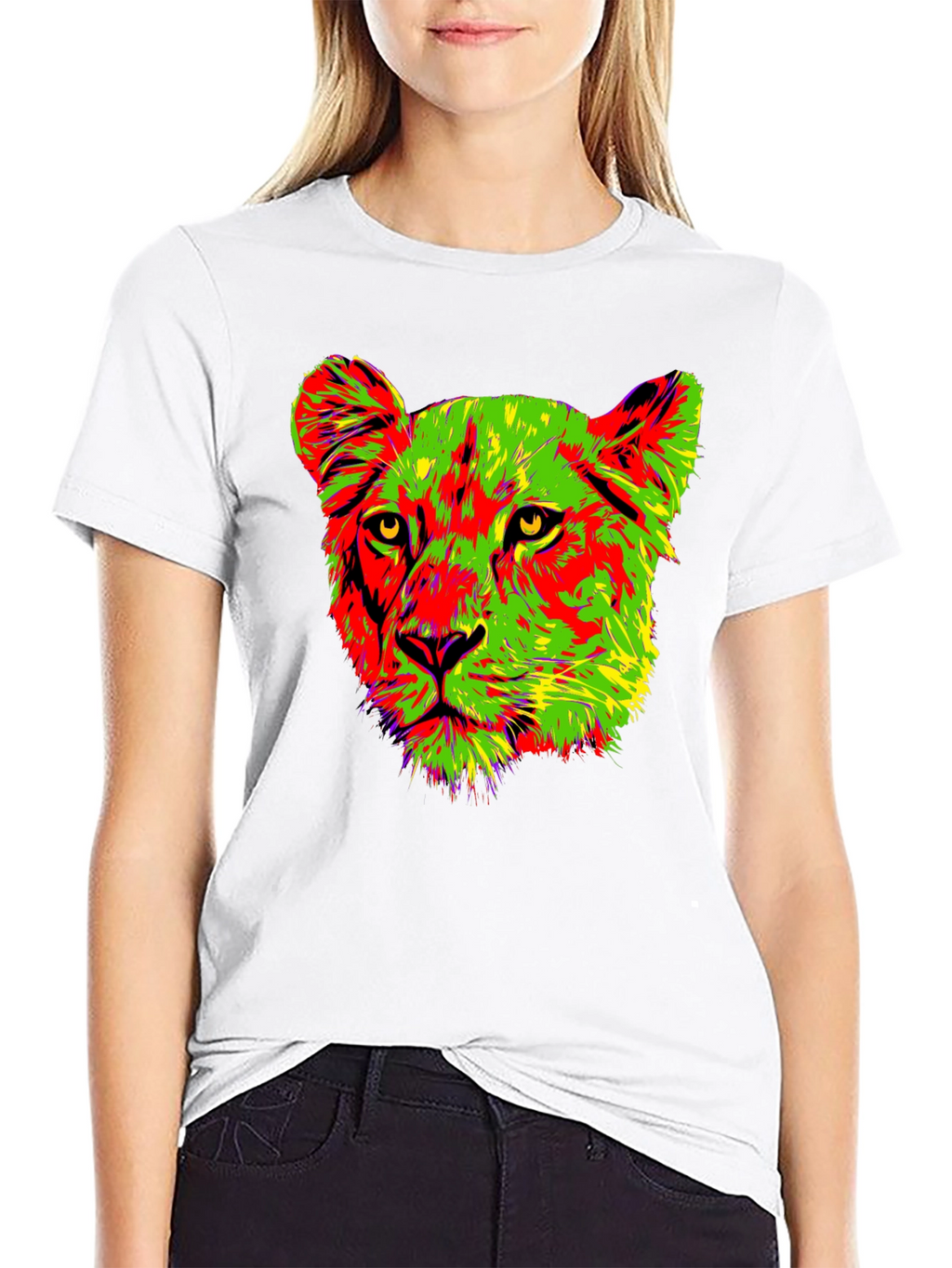 Vibrant Lioness Graphic Tee - Bold & Stylish