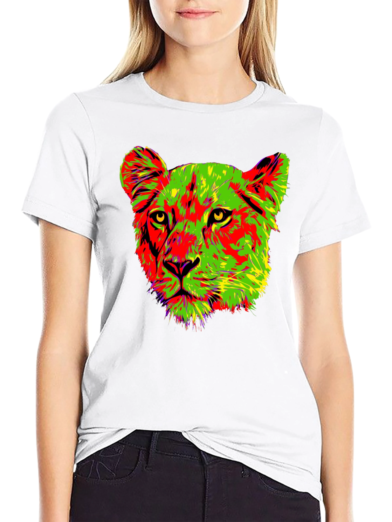 Vibrant Lioness Graphic Tee - Bold & Stylish