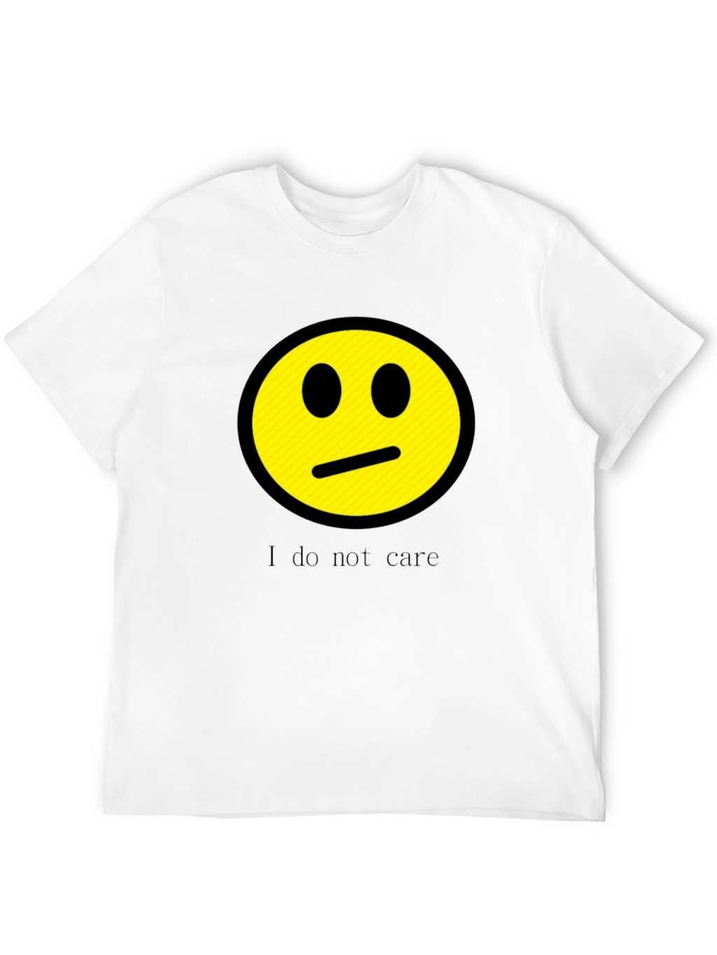 I Do Not Care Graphic Print Crew Neck Tee