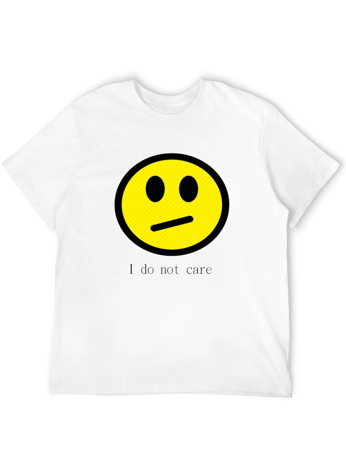 I Do Not Care Graphic Print Crew Neck Tee