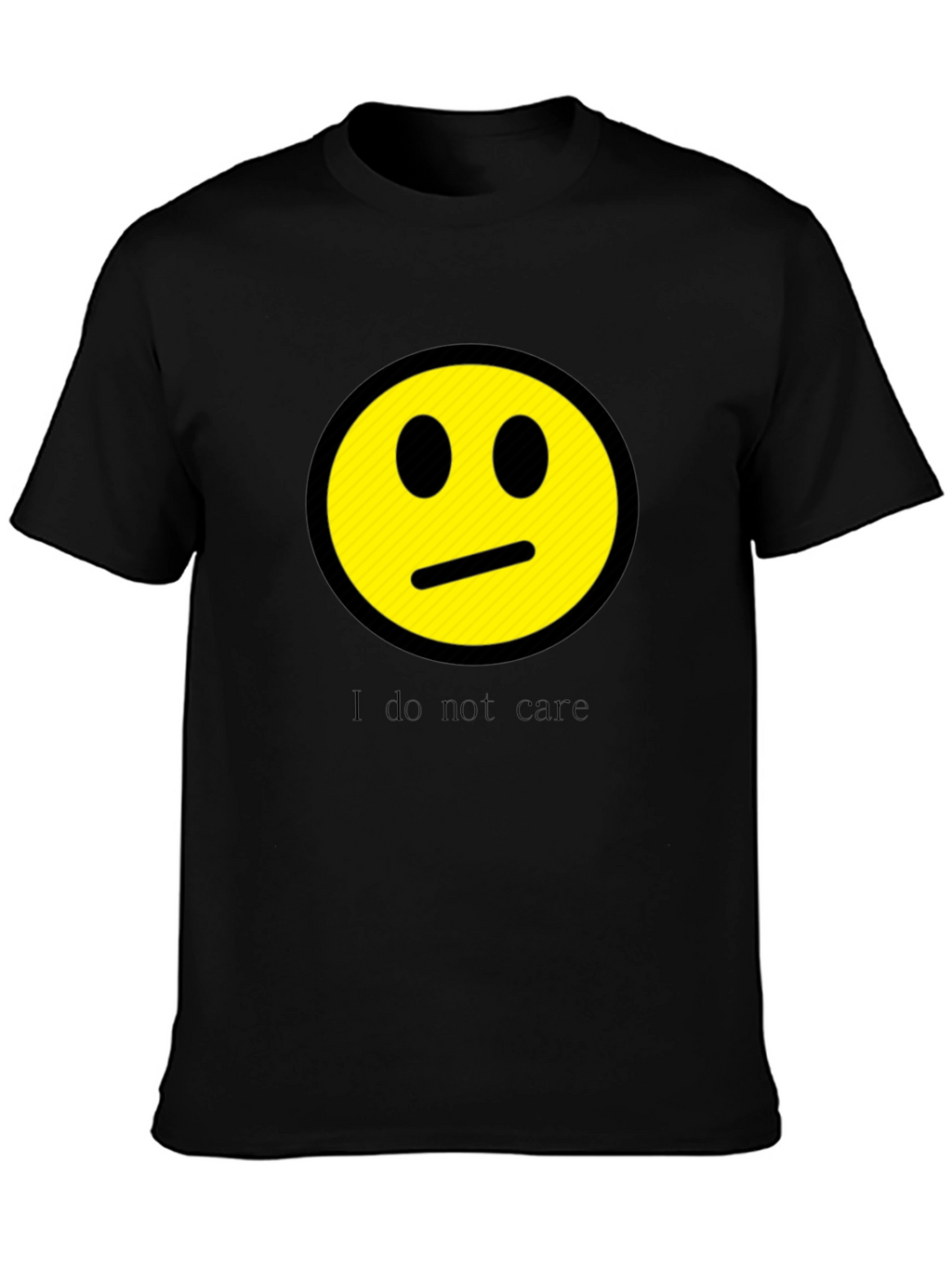 I Do Not Care Graphic Print Crew Neck Tee