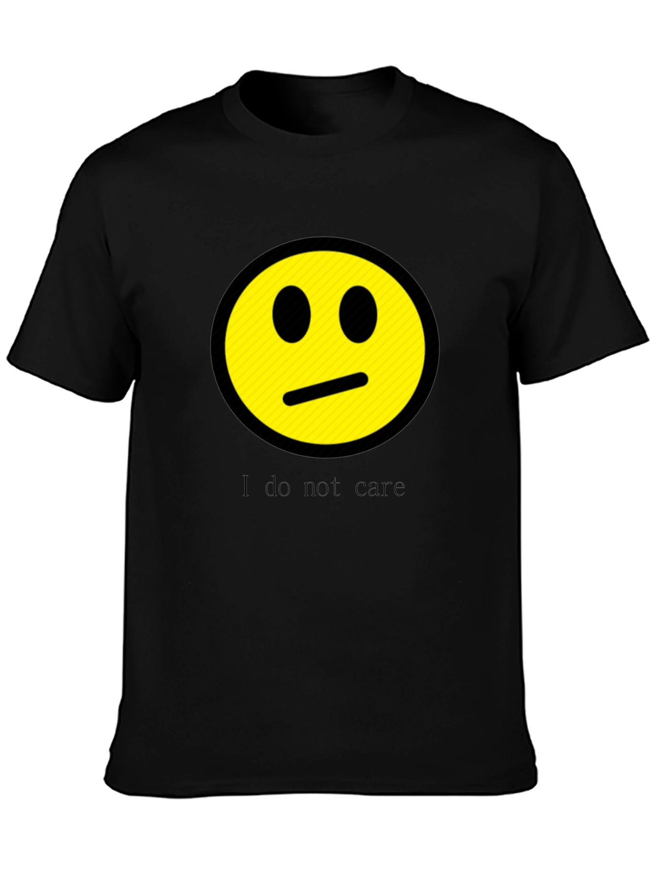 I Do Not Care Graphic Print Crew Neck Tee