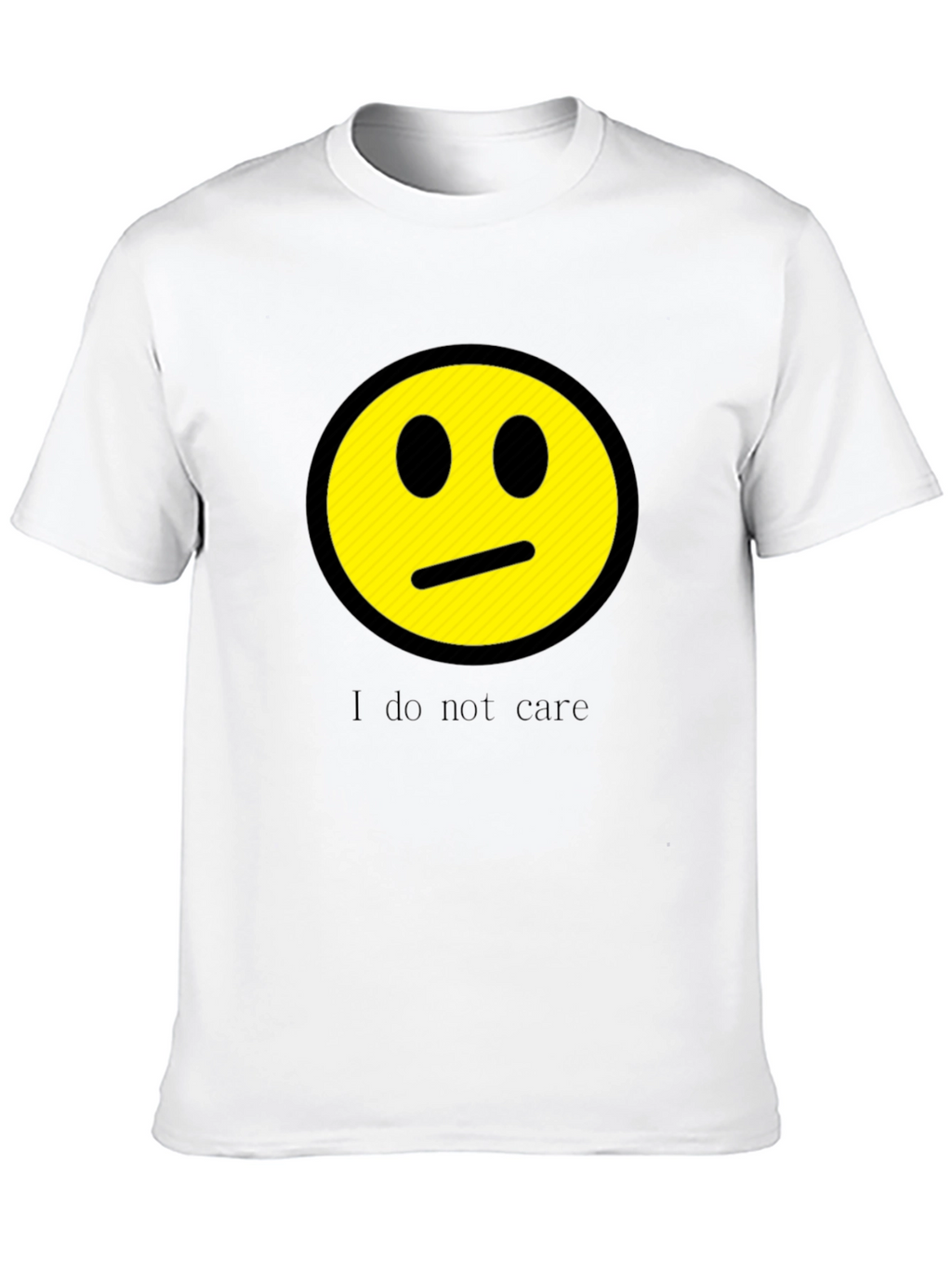 I Do Not Care Graphic Print Crew Neck Tee