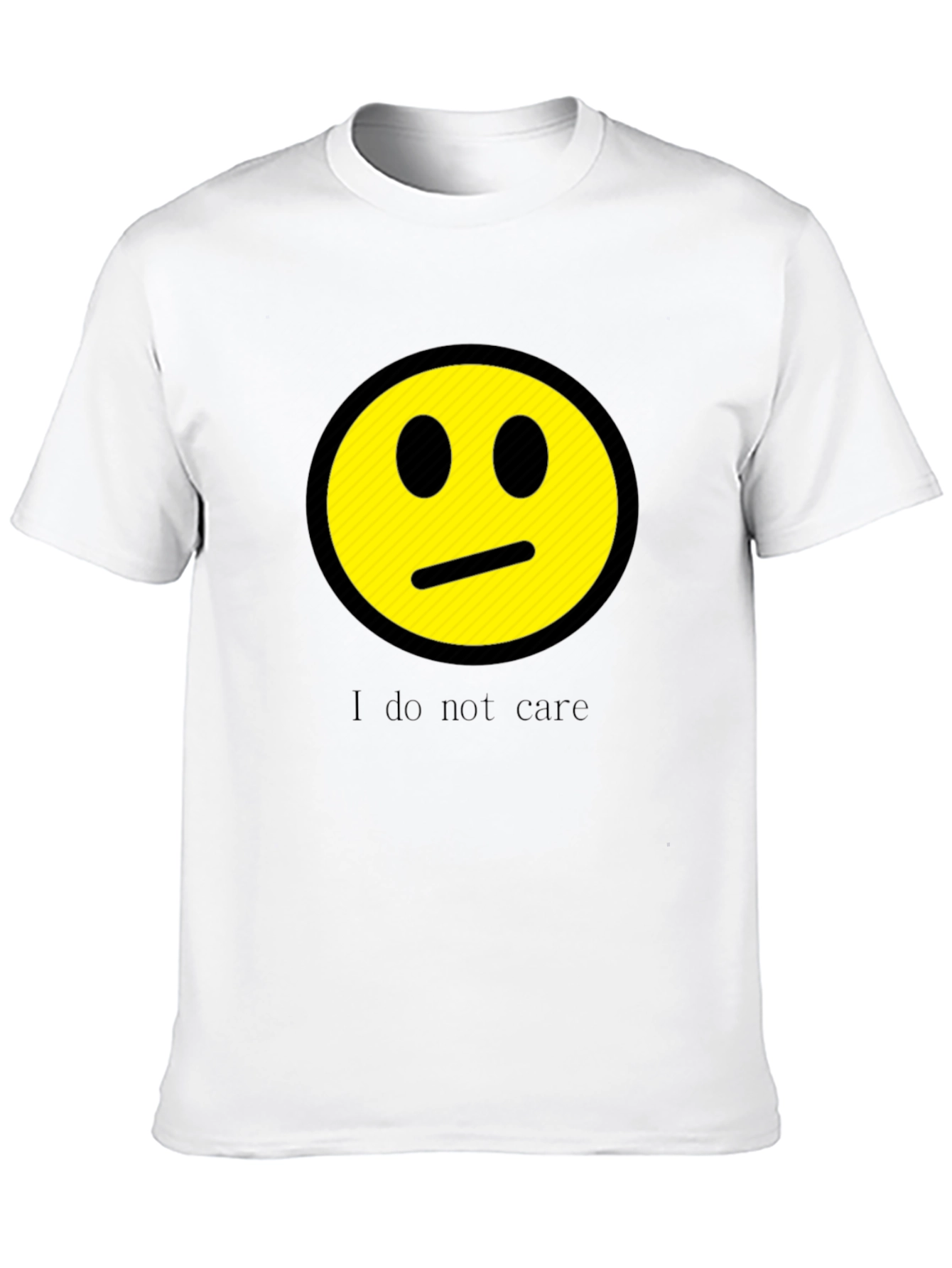 I Do Not Care Graphic Print Crew Neck Tee