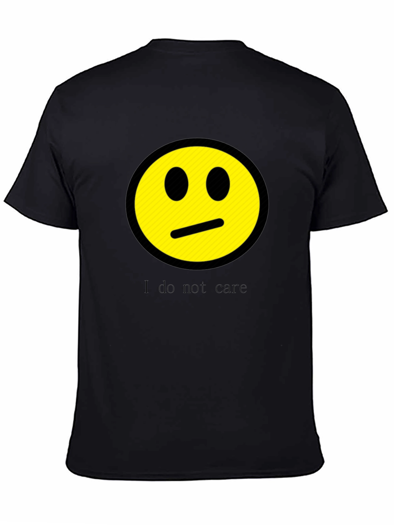 I Do Not Care Graphic Print Crew Neck Tee