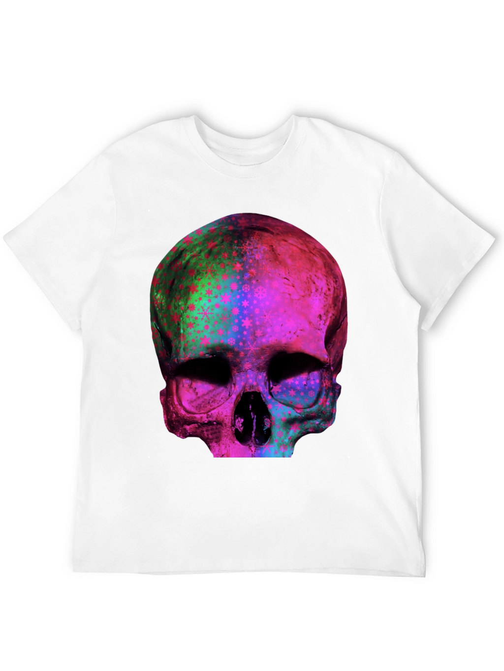 Psychedelic Skull Graphic Print Tee