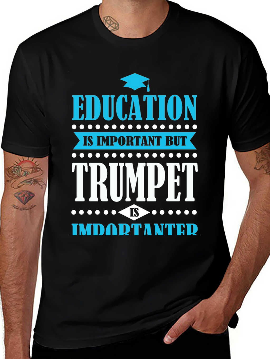 Education vs Trumpet T-Shirt - Musician Gift