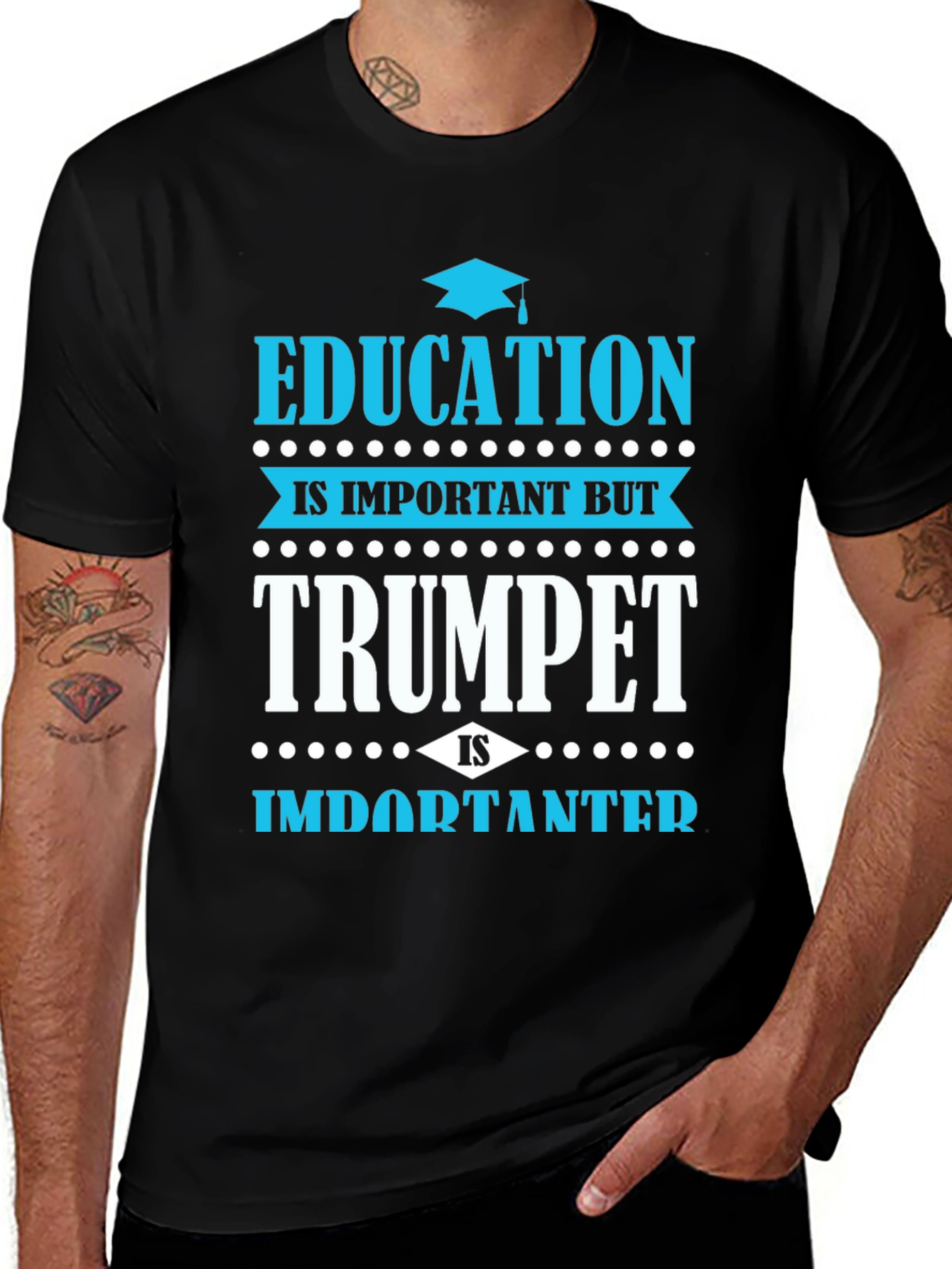 Education vs Trumpet T-Shirt - Musician Gift