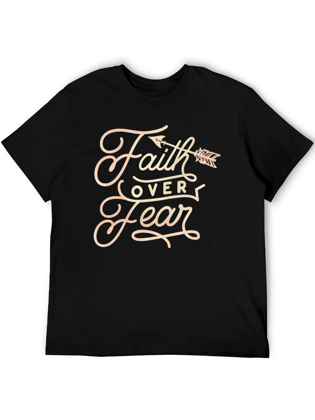 Faith Over Fear Graphic Tee - Black Cotton Blend