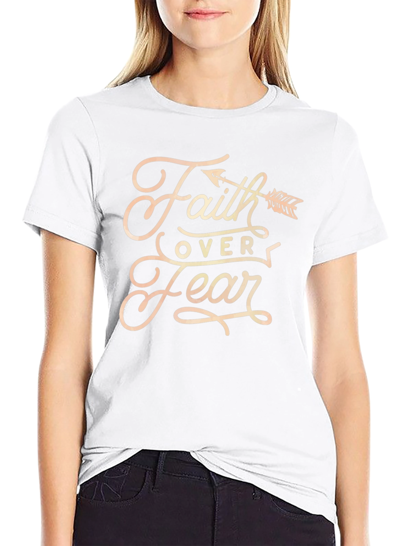 Faith Over Fear Graphic Tee - Black Cotton Blend