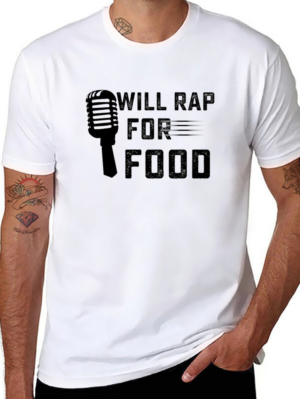 Will Rap For Food Graphic Tee - Black