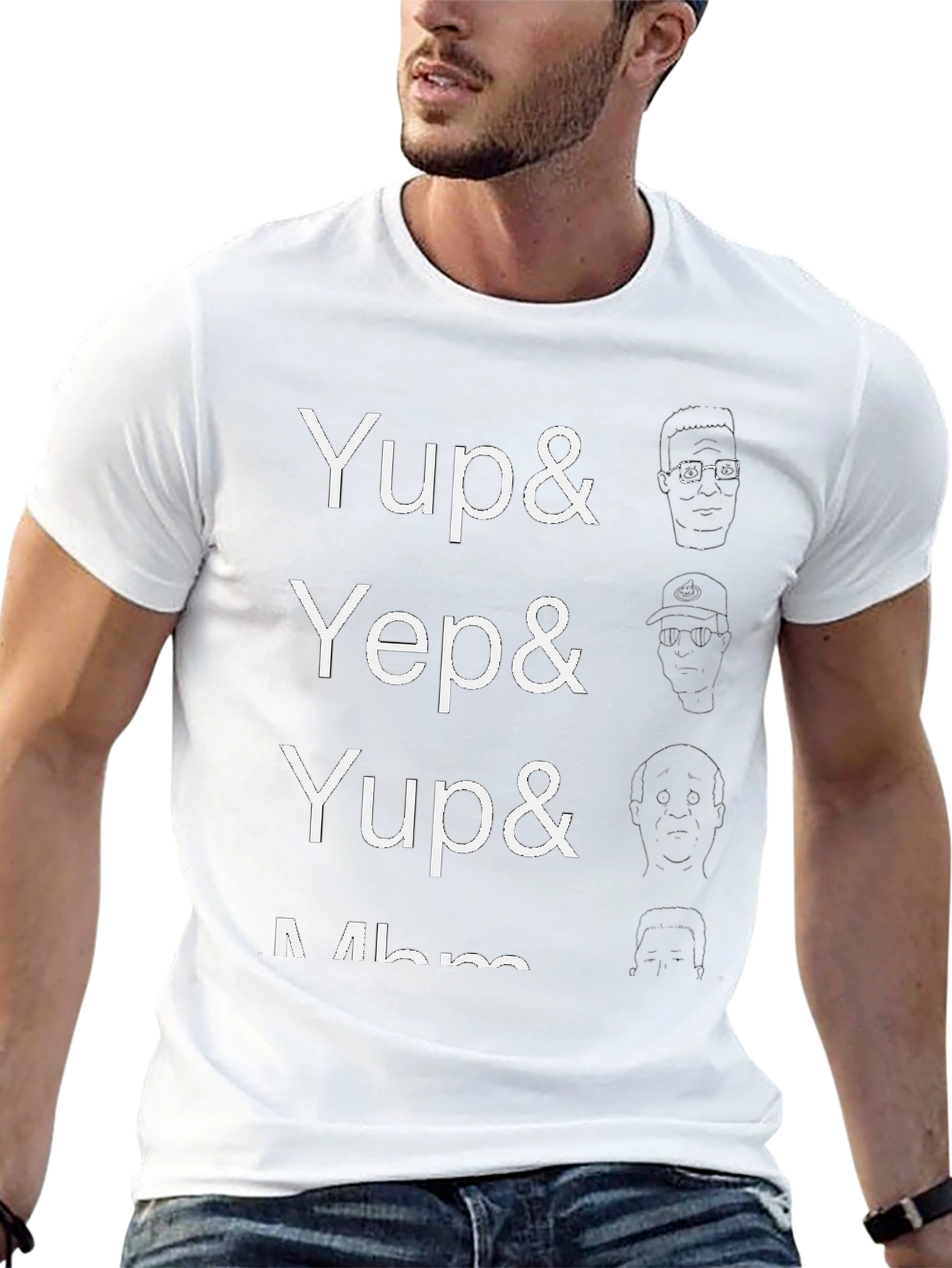 Yup Yep Yup Mhm Funny Graphic T-Shirt