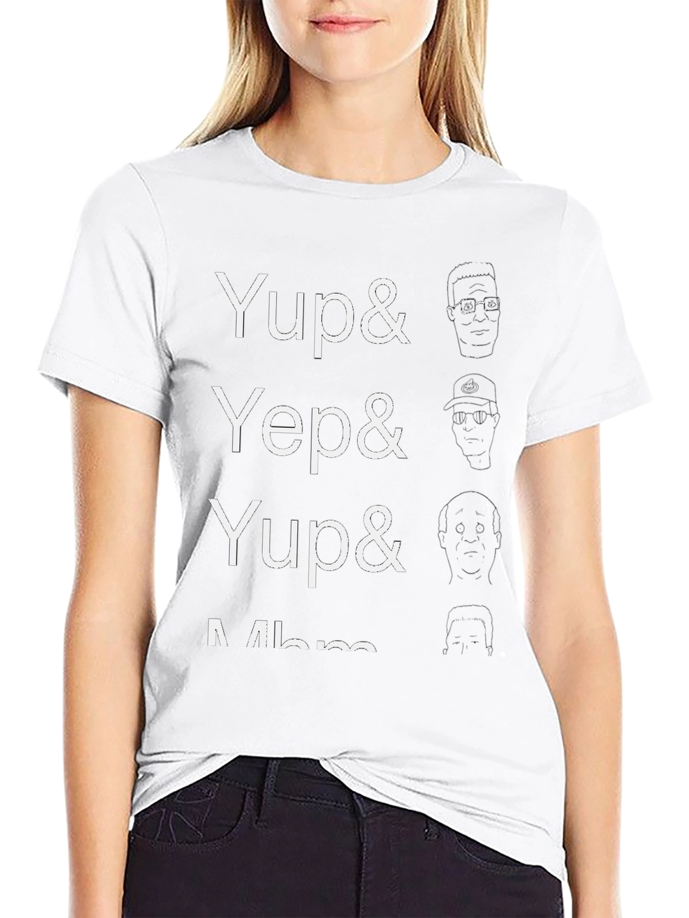 Yup Yep Yup Mhm Funny Graphic T-Shirt