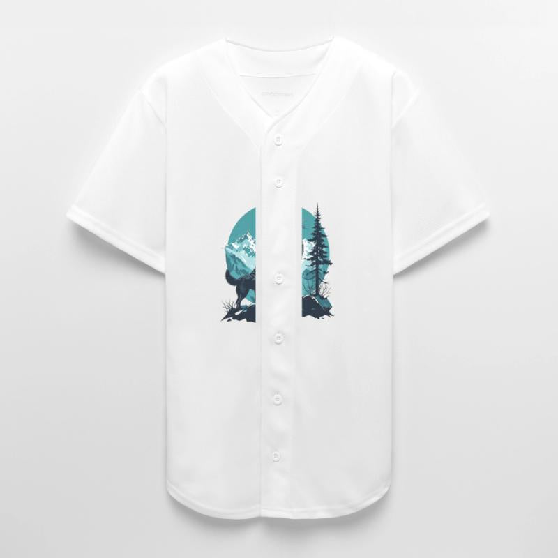 Adventurous Hiker With Dog Against Teal Mountain