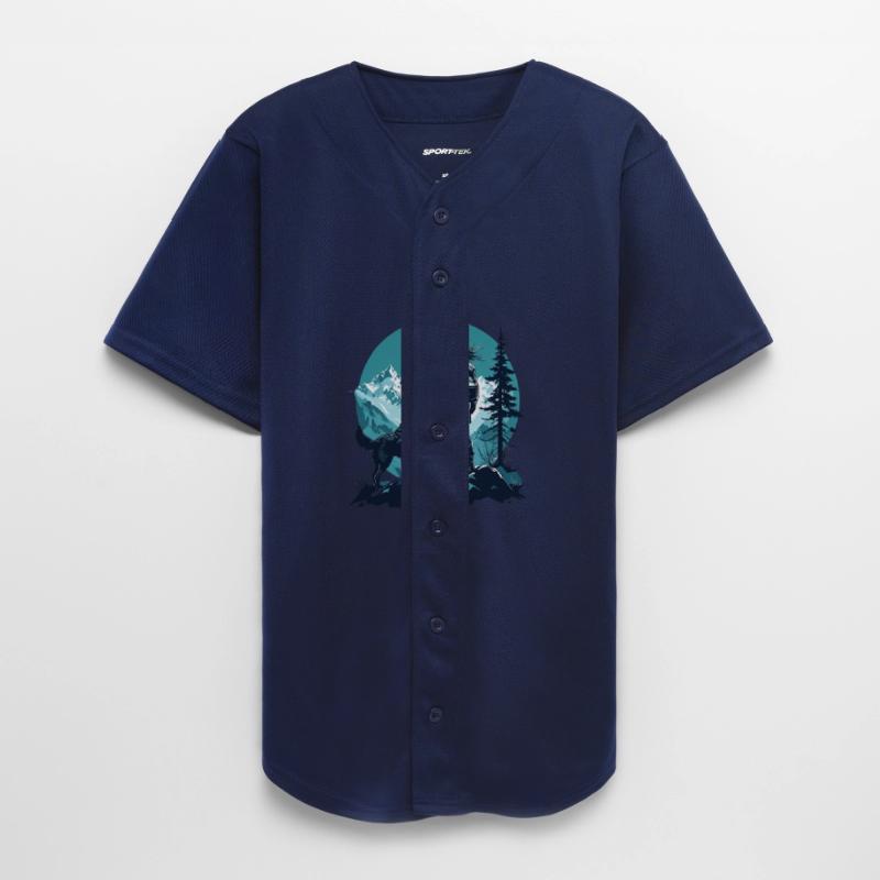 Adventurous Hiker With Dog Against Teal Mountain