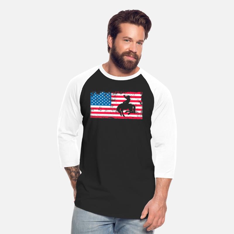 American Flag Rodeo Bronc Horse Riding Cowboy