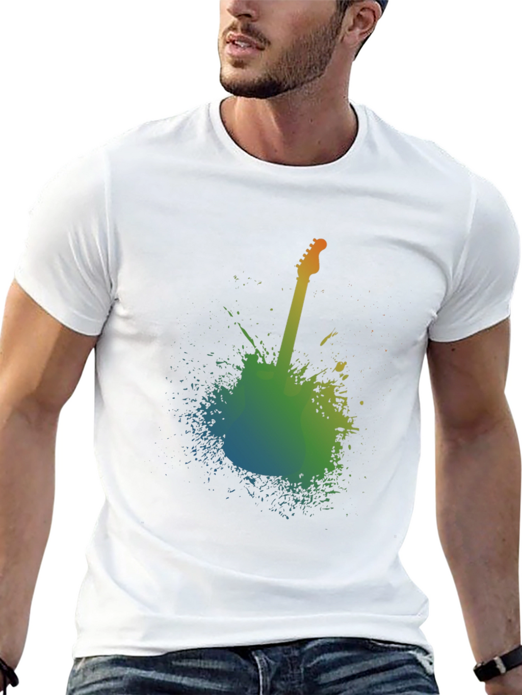 Abstract Guitar Graphic T-Shirt - Music Lover Tee
