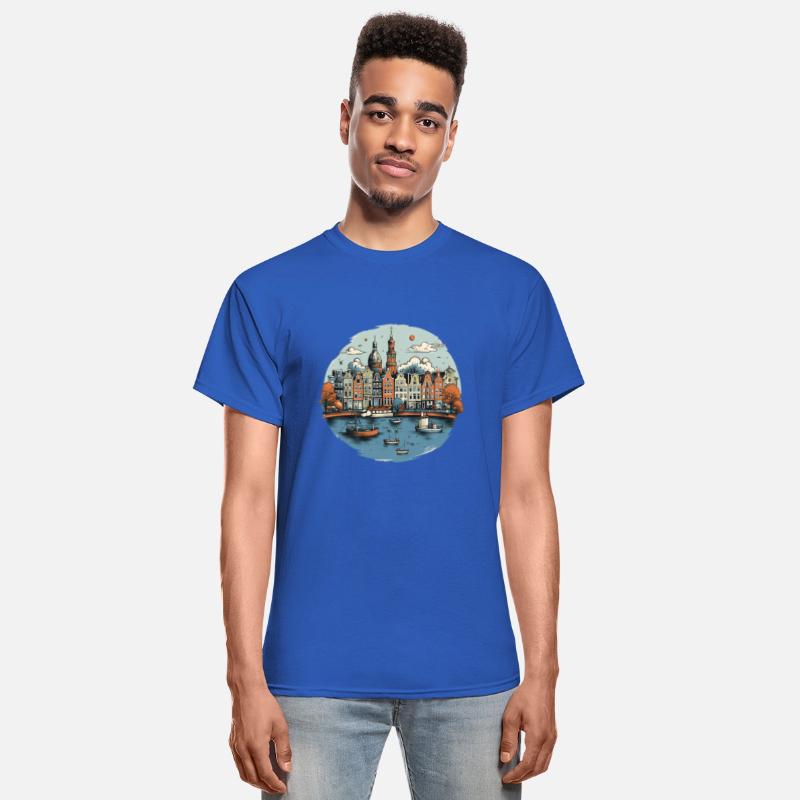 Amsterdam Holland Netherlands - Grunge Harbor and