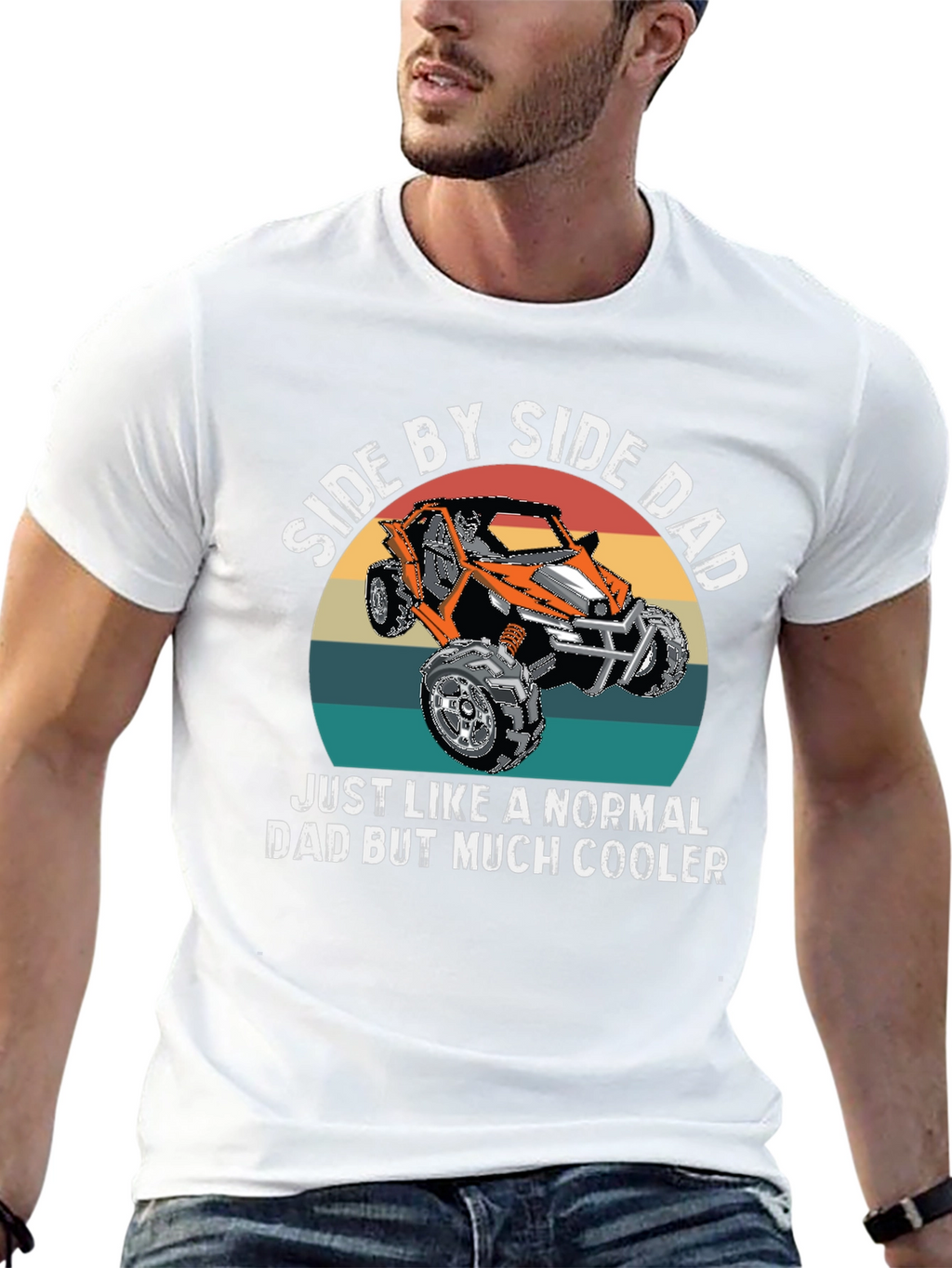 Side By Side Dad T-Shirt - Cooler Dad