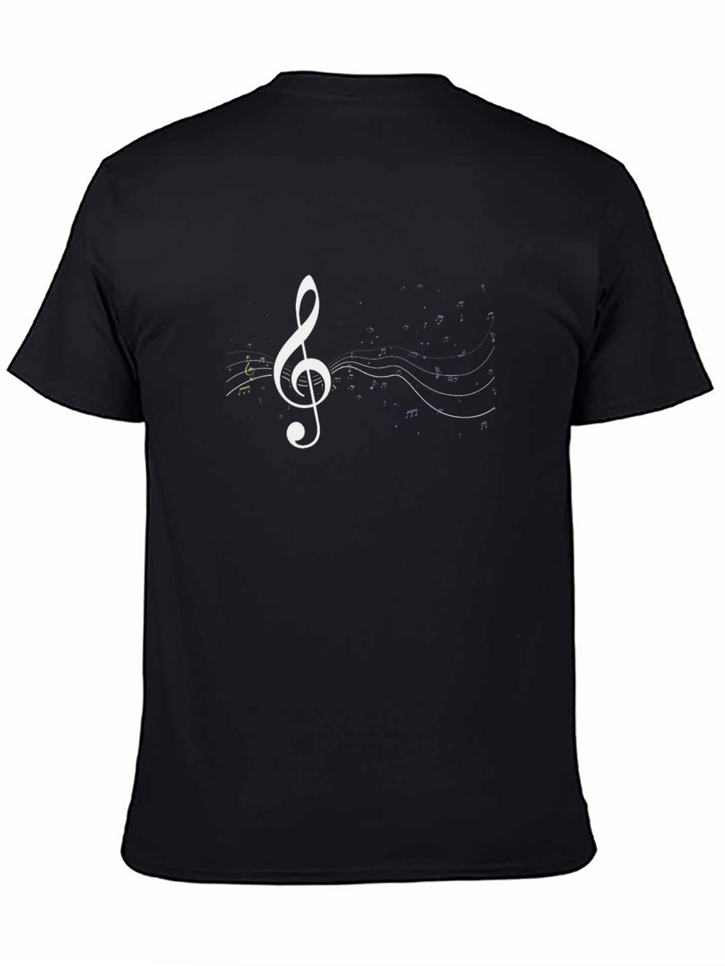 Music Treble Clef Graphic Tee - Black Cotton T-Shirt