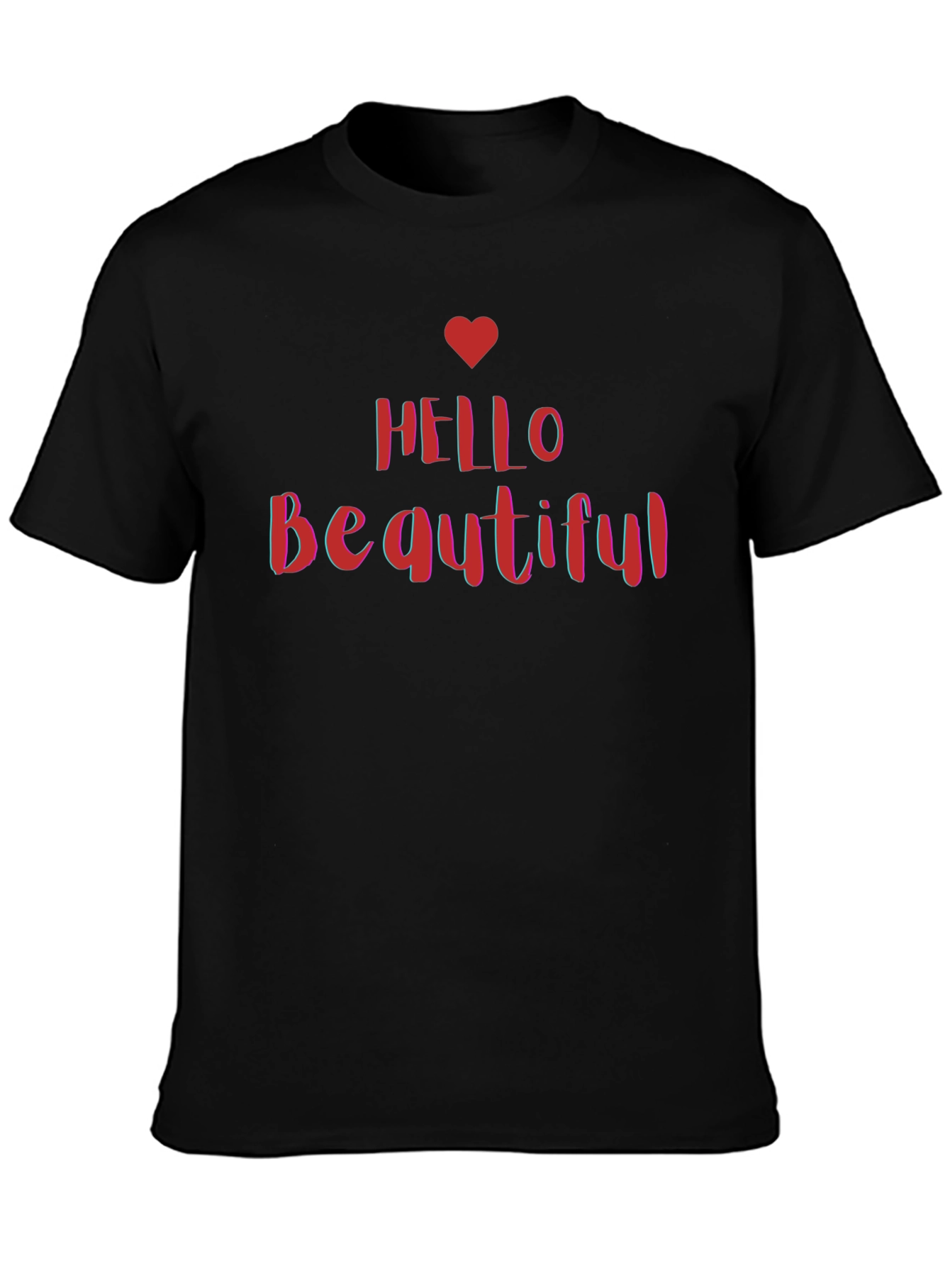 Hello Beautiful Graphic Tee - Stylish Black T-Shirt