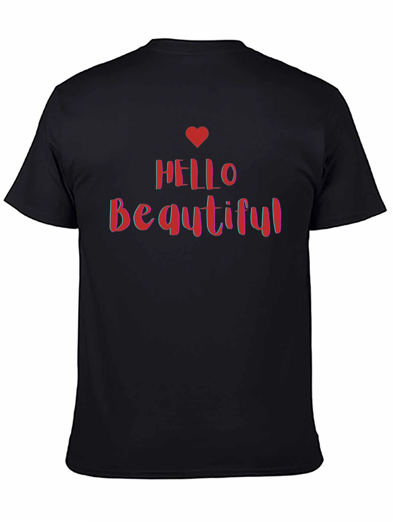 Hello Beautiful Graphic Tee - Stylish Black T-Shirt