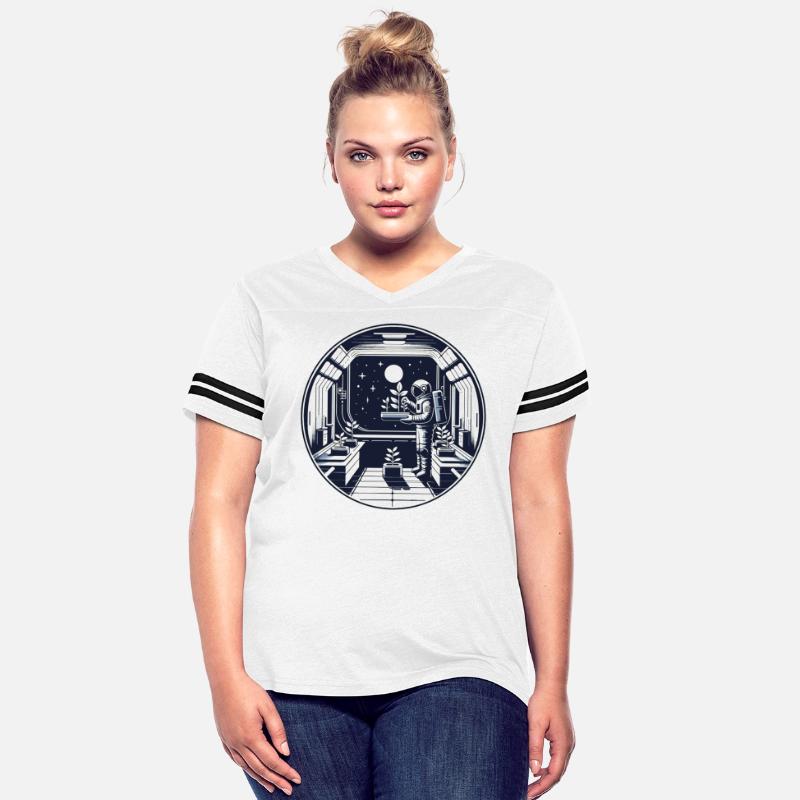 Astronaut tending to his space garden