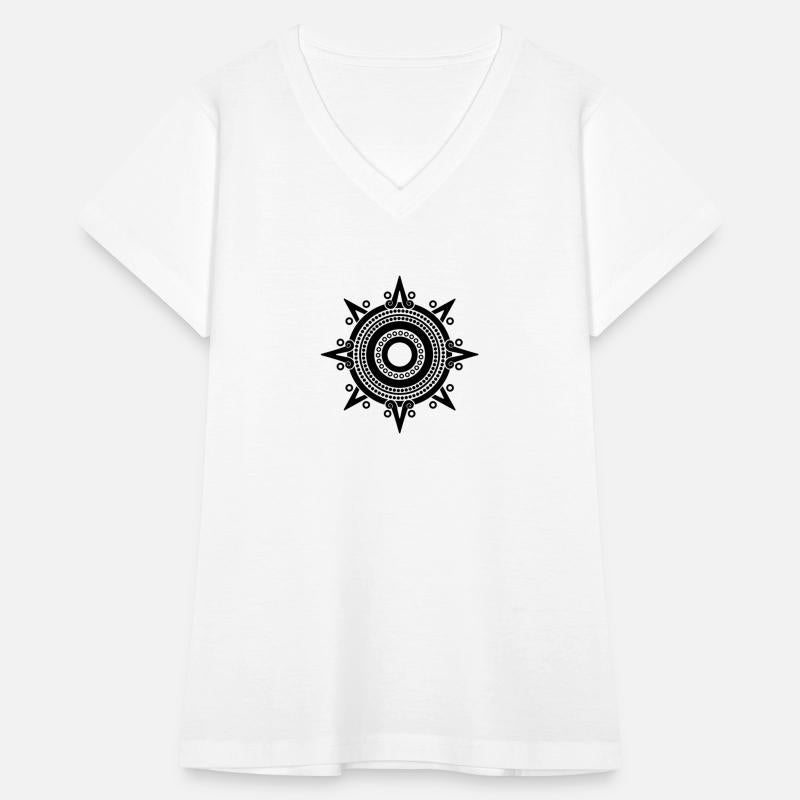 Aztec Circular Sun Tribal Border Pattern