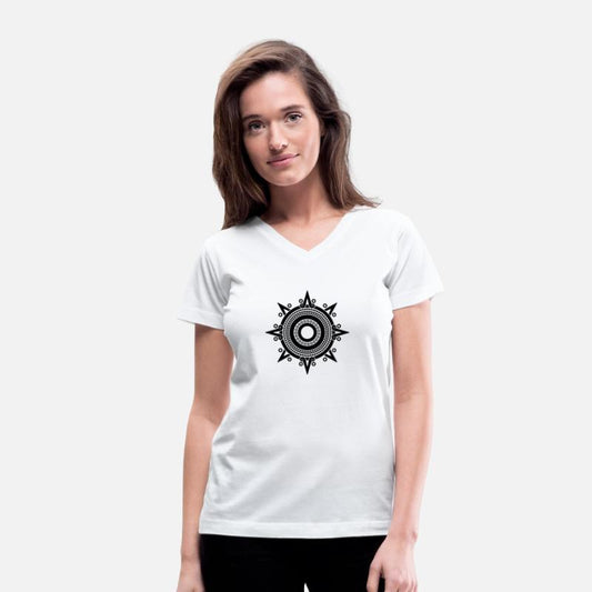 Aztec Circular Sun Tribal Border Pattern