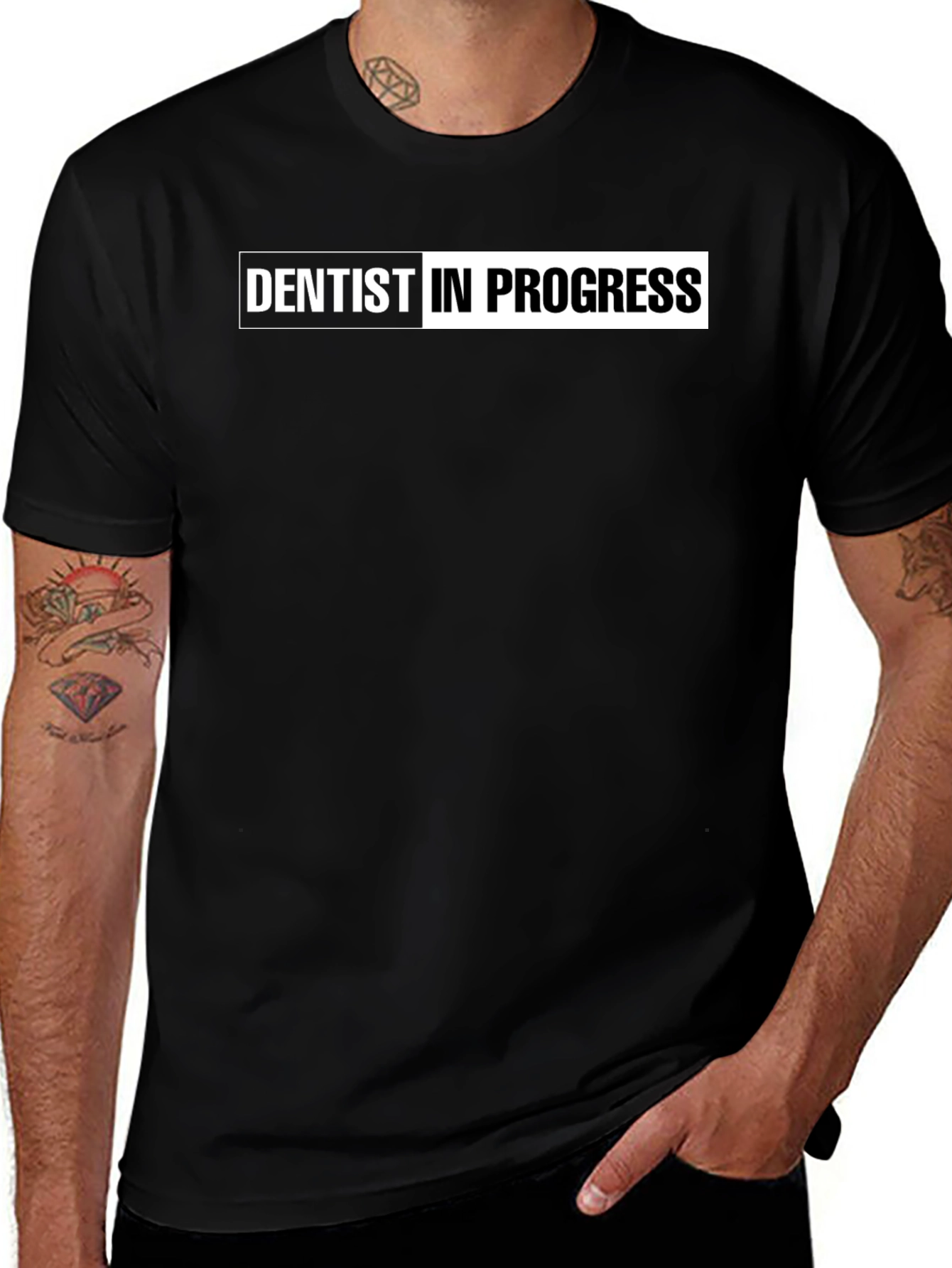 Dentist In Progress Black T-Shirt - Future Dentist Apparel