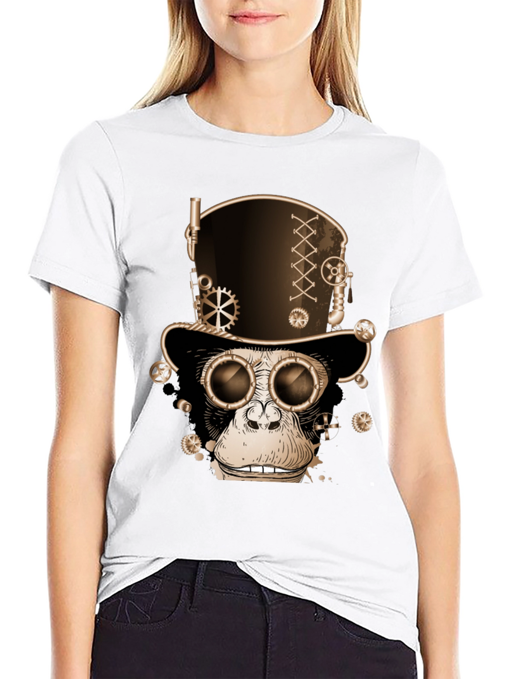 Steampunk Monkey T-Shirt - Gears & Goggles Graphic Tee