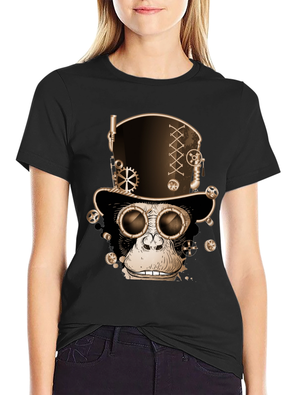 Steampunk Monkey T-Shirt - Gears & Goggles Graphic Tee