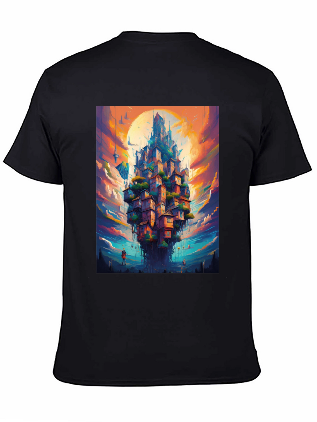 Fantasy Floating City Graphic T-Shirt