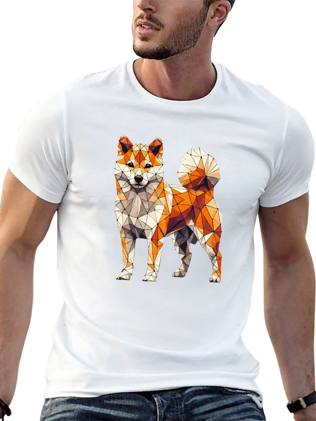 Geometric Shiba Inu Graphic Tee