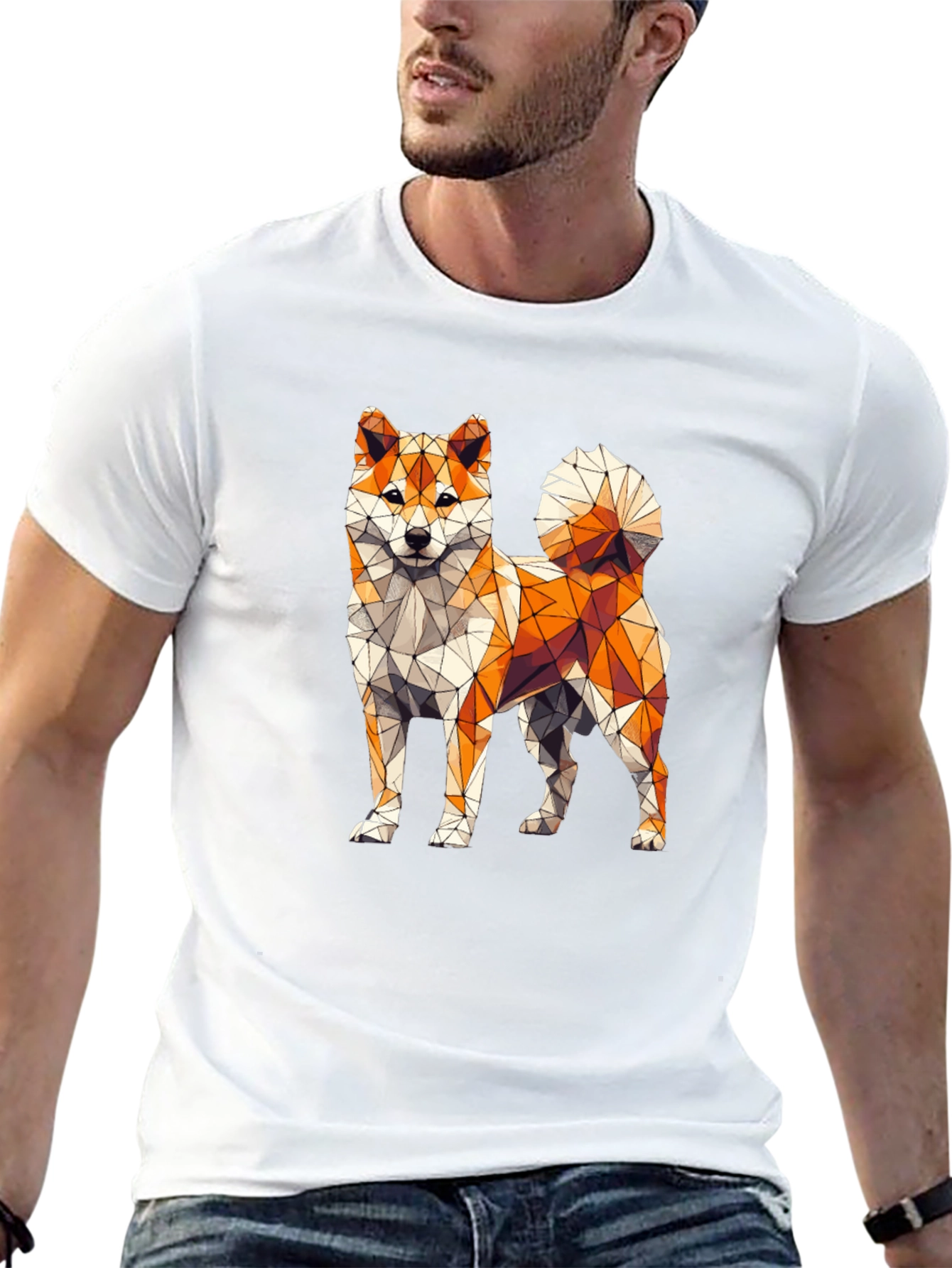 Geometric Shiba Inu Graphic Tee