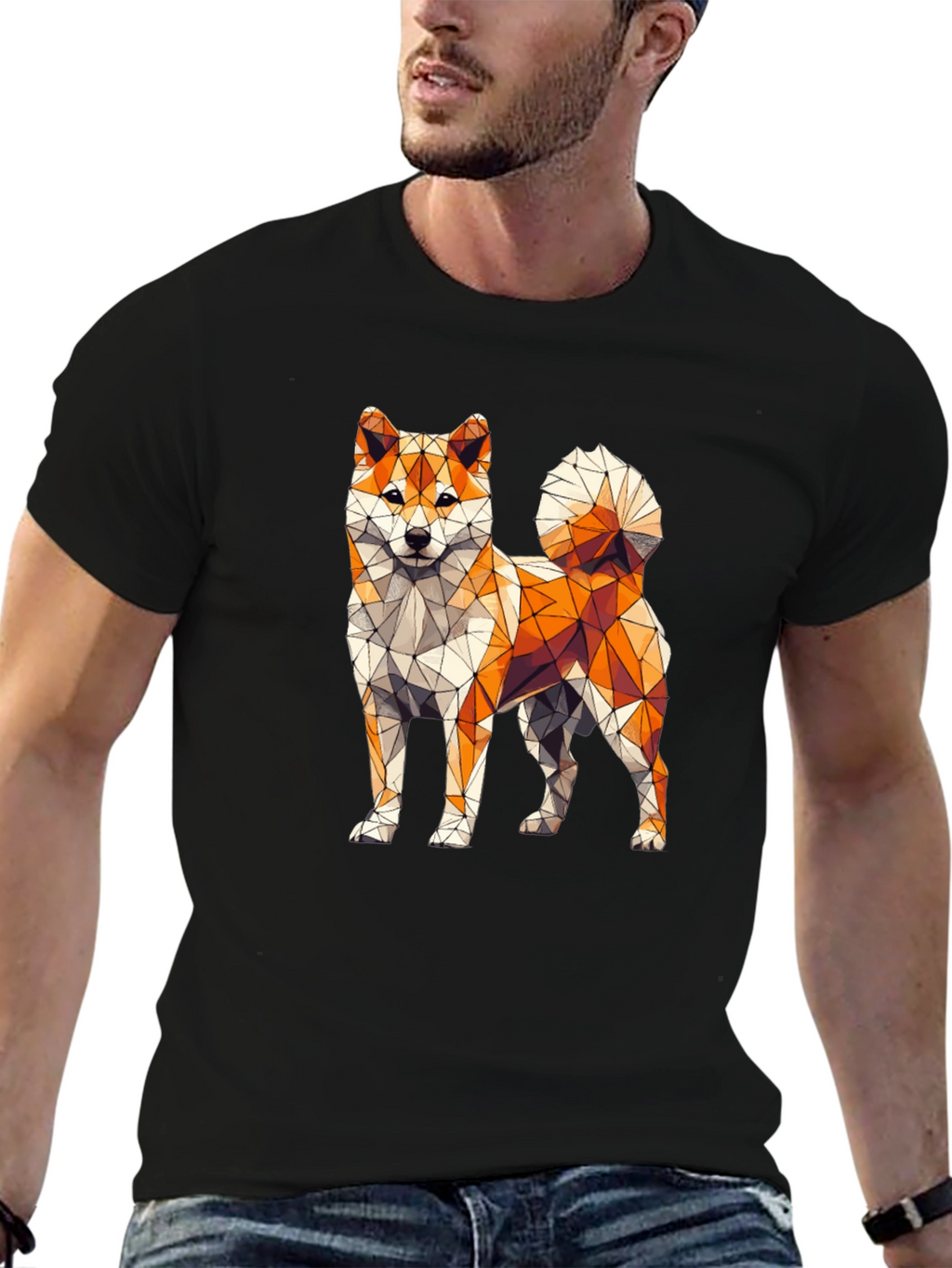 Geometric Shiba Inu Graphic Tee
